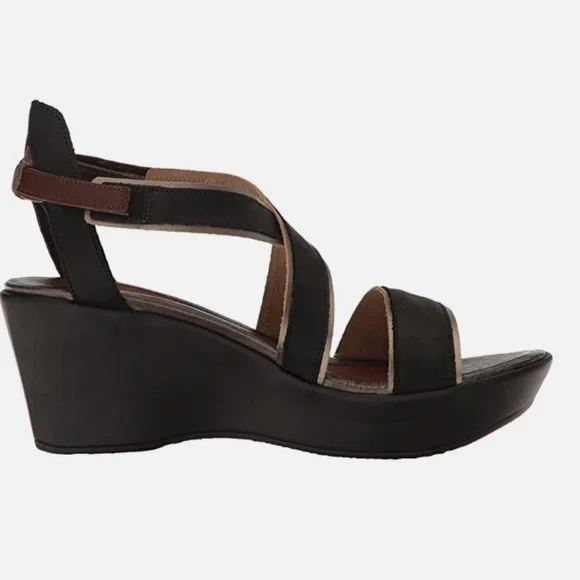 ✨NWOT Naot Gesture Wedge Sandals Women’s Leather 3” Heel Sz 39 US 8 - Picture 2 of 10